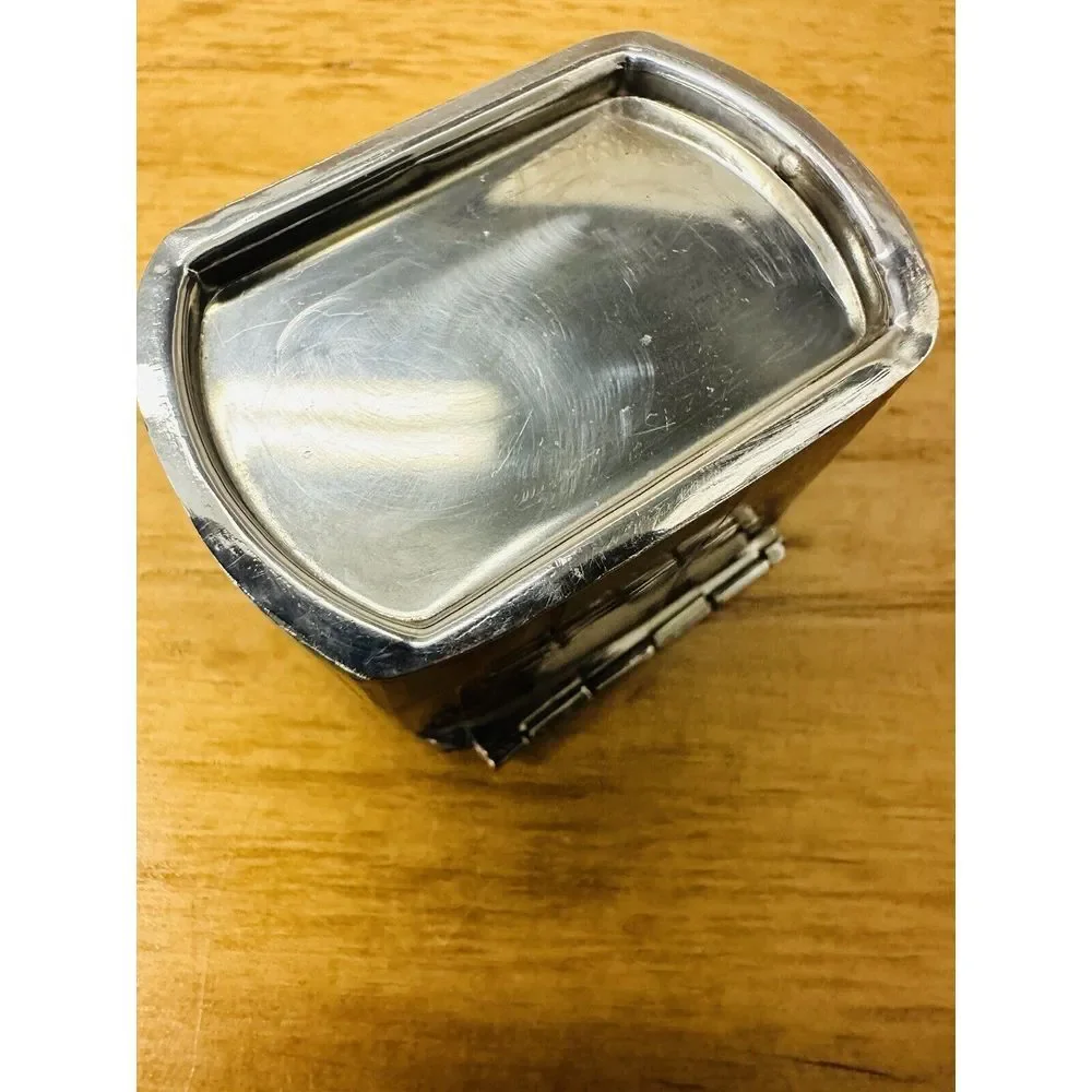 Beautiful Abalone Mother Of Pearl Small Trinket Jewelry Snuff‎ Box Stainless VTG